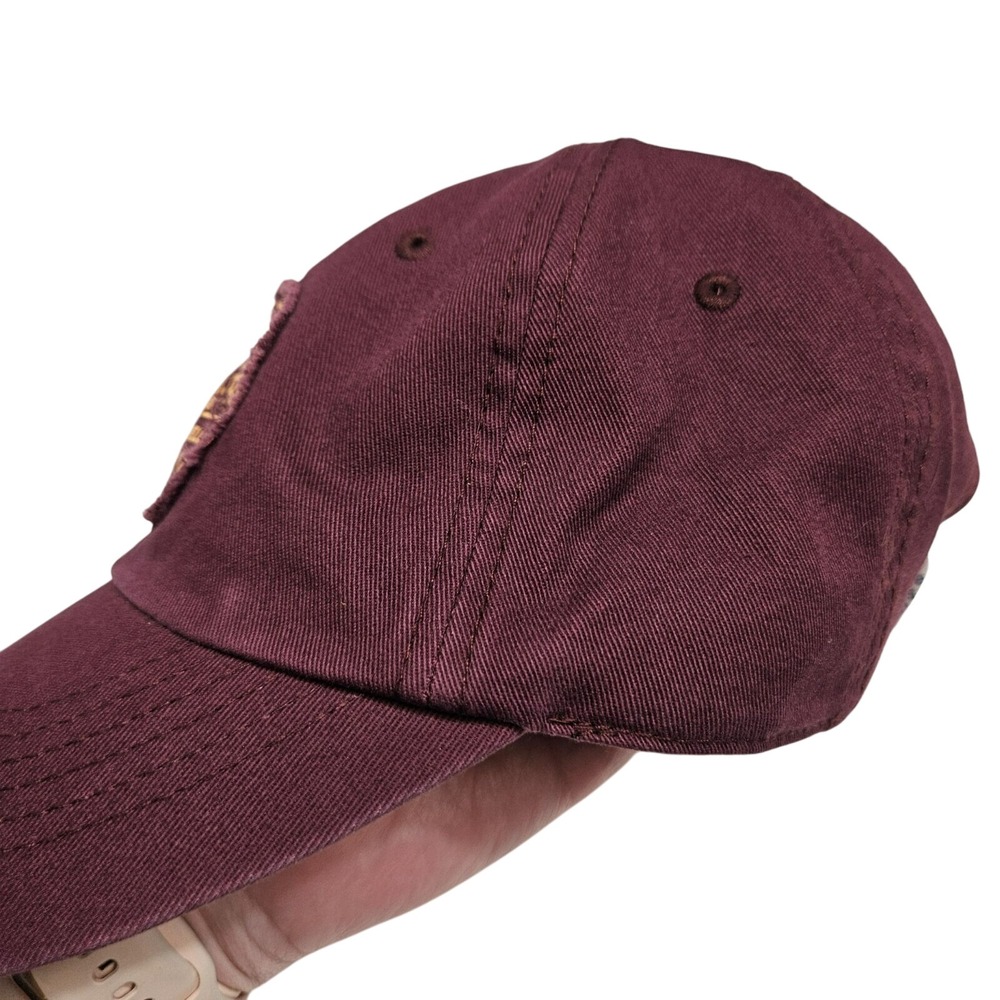 Life Is Good Cotton Baseball Cap With Quote Stop & Smell The Campfire Burgundy A - Picture 10 of 12